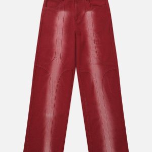 Concert Outfit Patchwork Washed Design Jeans