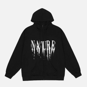 Concert Outfit Peace And Love Foam Print Cardigan Hoodie