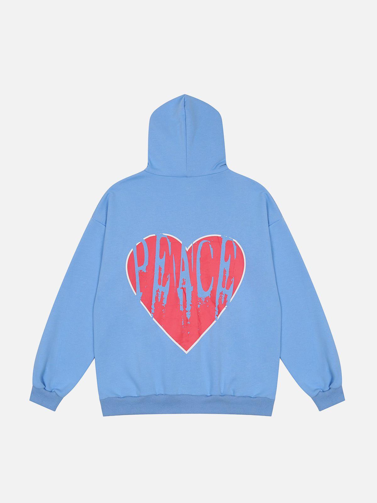 Concert Outfit Peace And Love Foam Print Cardigan Hoodie Concert Outfit Peace And Love Foam Print Cardigan Hoodie