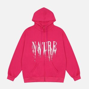 Concert Outfit Peace And Love Foam Print Cardigan Hoodie