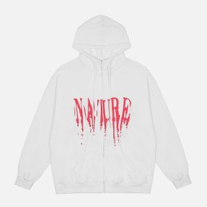 Concert Outfit Peace And Love Foam Print Cardigan Hoodie