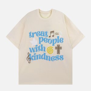 Concert Outfit Peace & Love Music Elements Print Tee