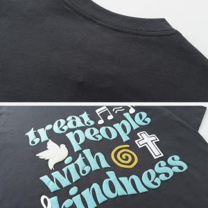 Concert Outfit Peace & Love Music Elements Print Tee