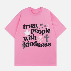 Concert Outfit Peace & Love Music Elements Print Tee