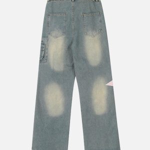 Concert Outfit Pentagram Embroidered Loose Jeans