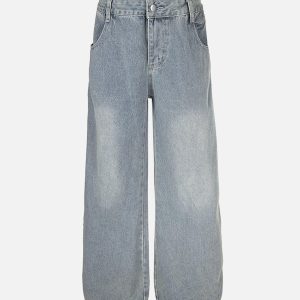 Concert Outfit Plaid Double Waist Baggy Jeans