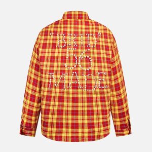 Concert Outfit Plaid Long Sleeve Shirt