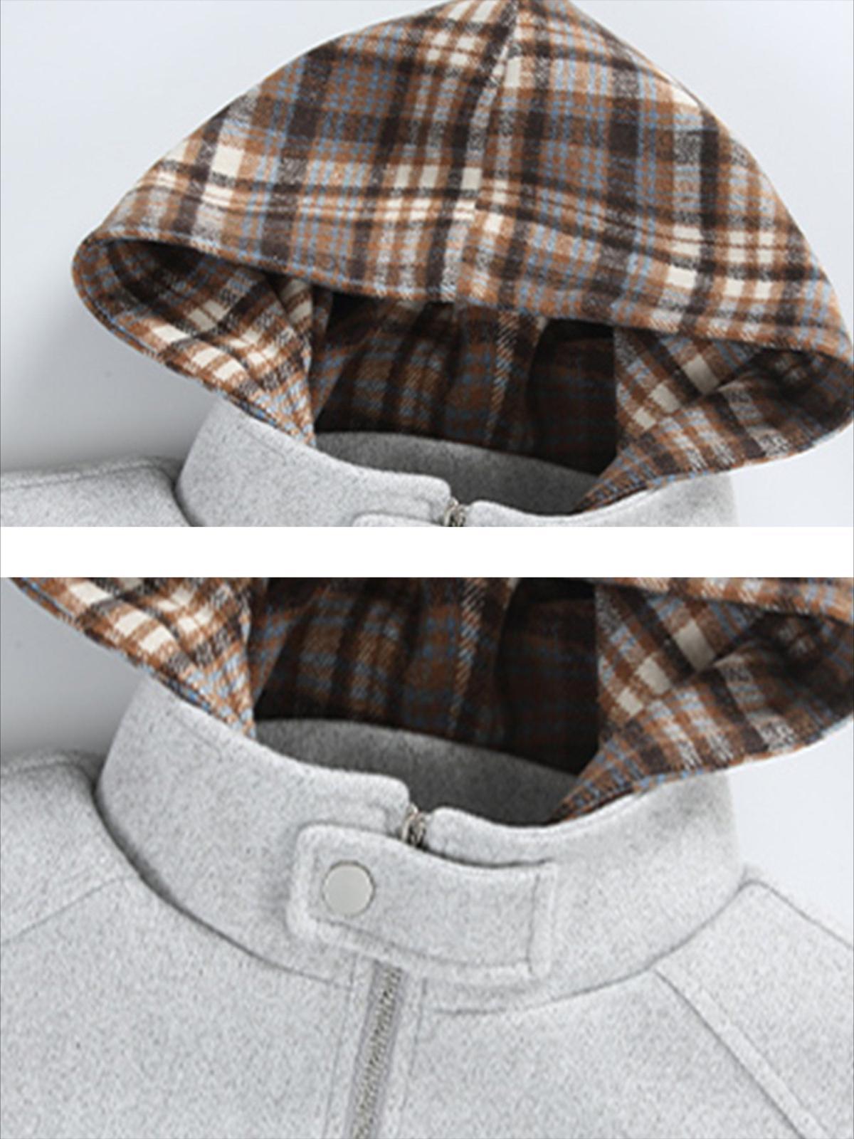 Concert Outfit Plaid Panel Hoodie Concert Outfit Plaid Panel Hoodie