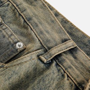 Concert Outfit Plaid Pocket Washed Jeans