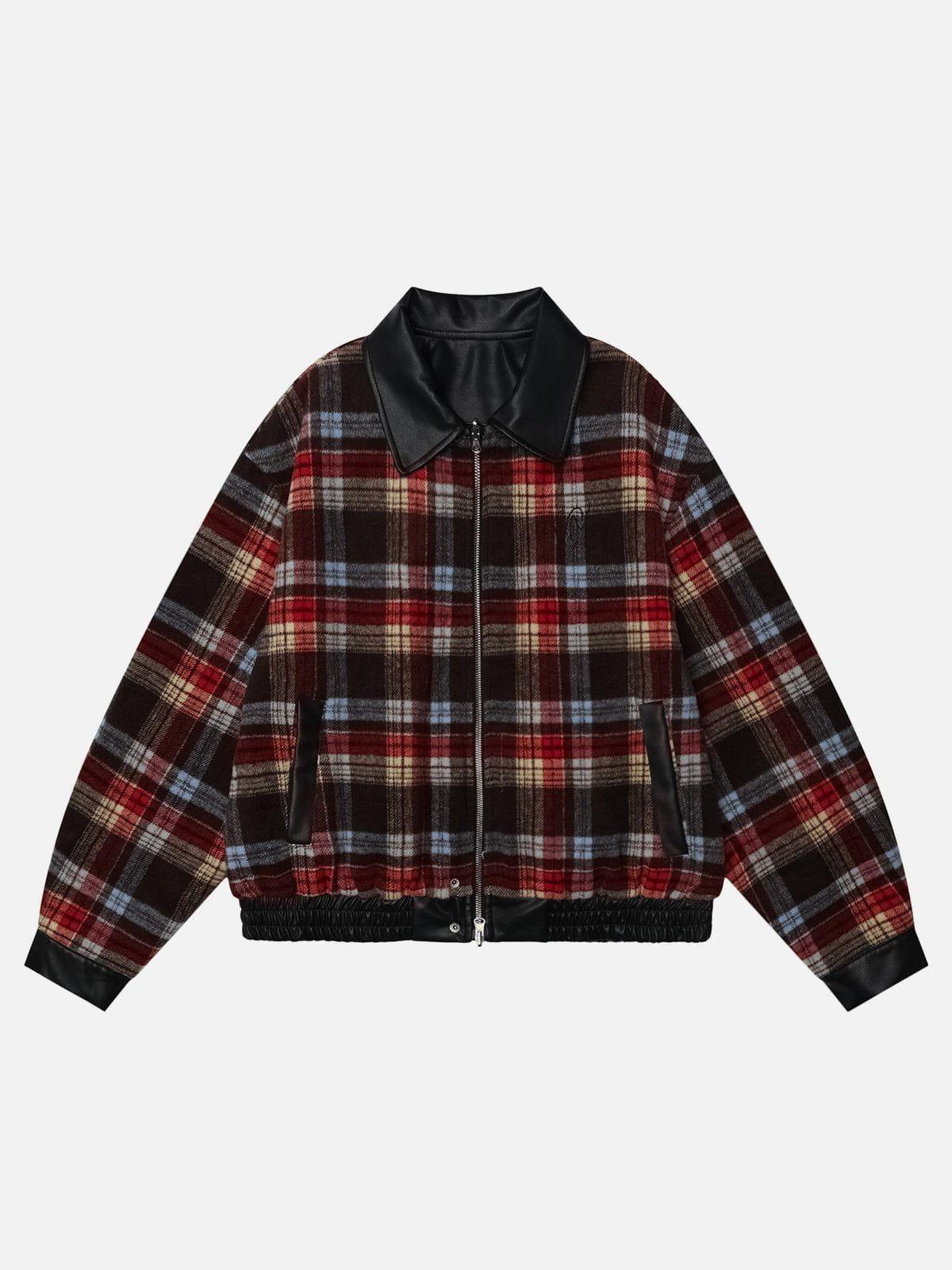 Concert Outfit Plaid Reversible Leather Jacket Concert Outfit Plaid Reversible Leather Jacket