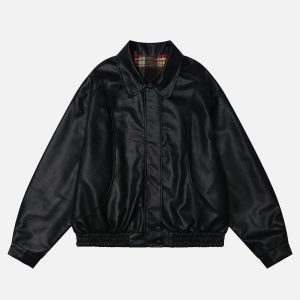 Concert Outfit Plaid Reversible Leather Jacket