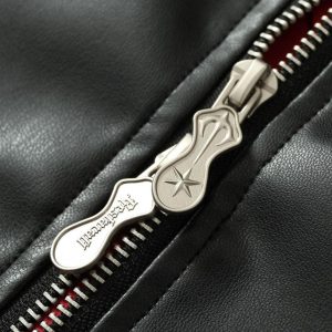 Concert Outfit Plaid Stitching Motorcycle Leather Jacket