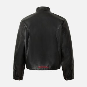 Concert Outfit Plaid Stitching Motorcycle Leather Jacket