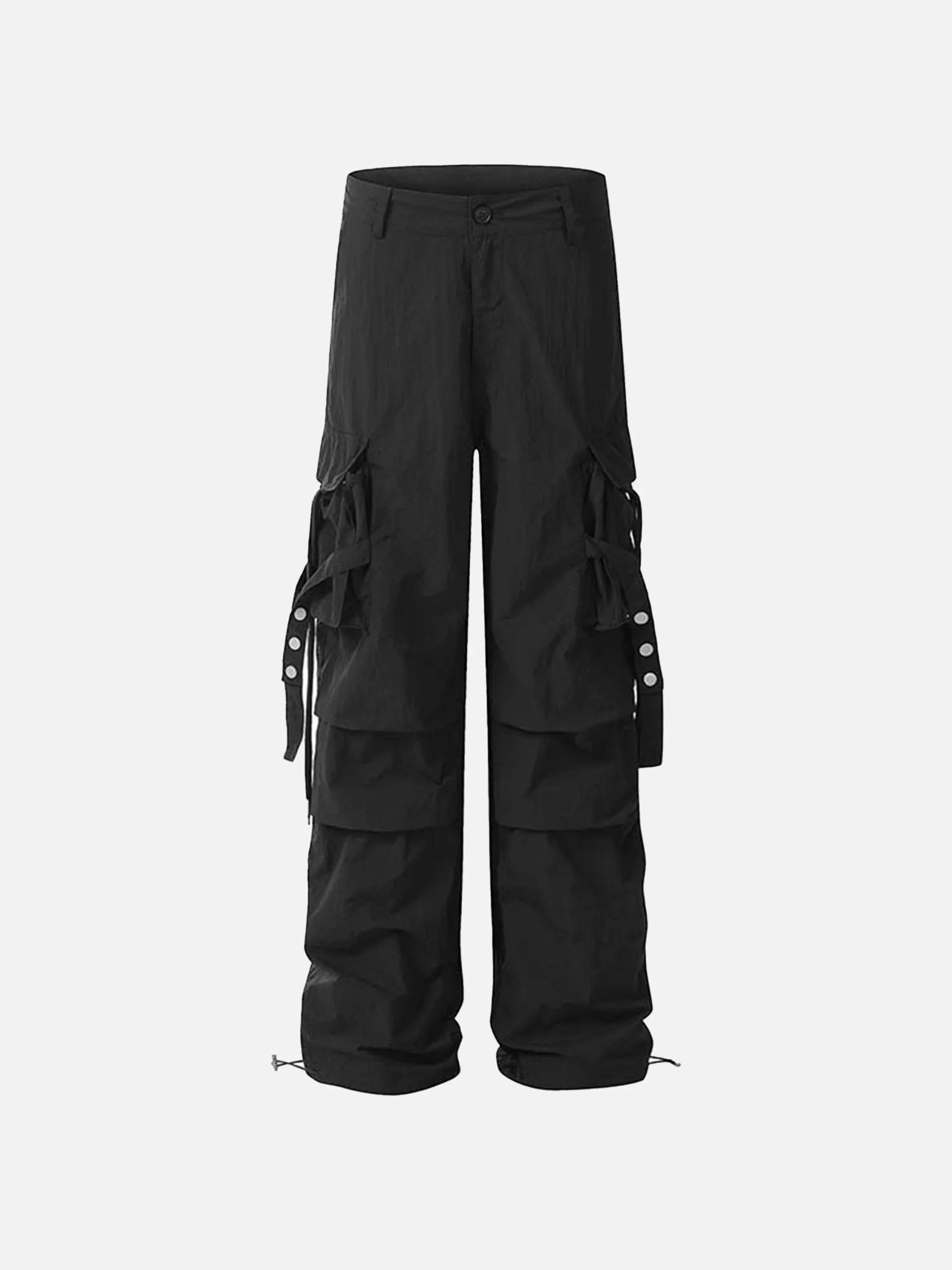 Concert Outfit Pleated Bandage Drawstring Cargo Pants Concert Outfit Pleated Bandage Drawstring Cargo Pants