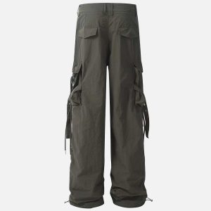Concert Outfit Pleated Bandage Drawstring Cargo Pants