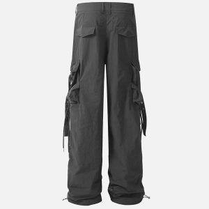 Concert Outfit Pleated Bandage Drawstring Cargo Pants