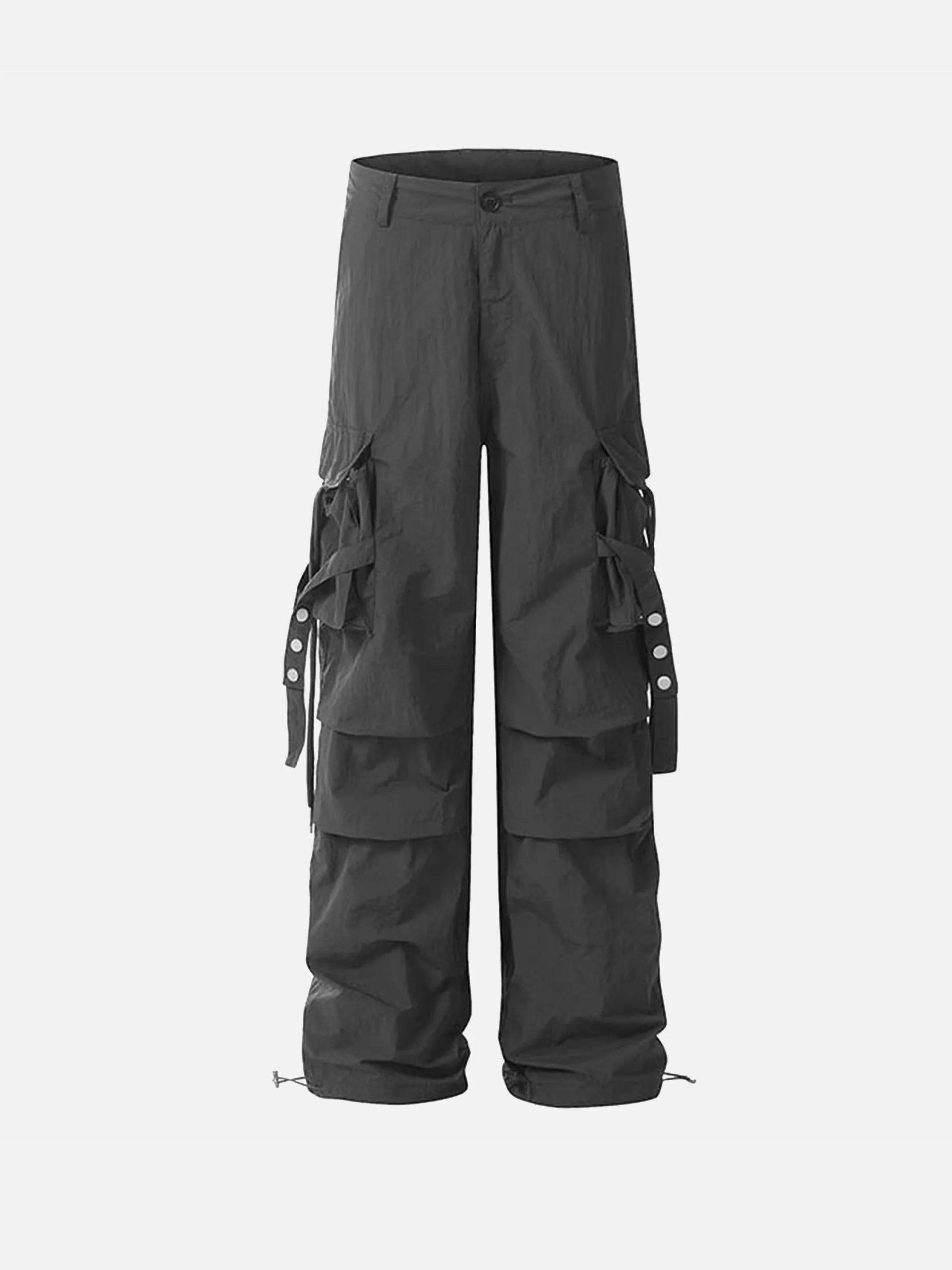 Concert Outfit Pleated Bandage Drawstring Cargo Pants Concert Outfit Pleated Bandage Drawstring Cargo Pants