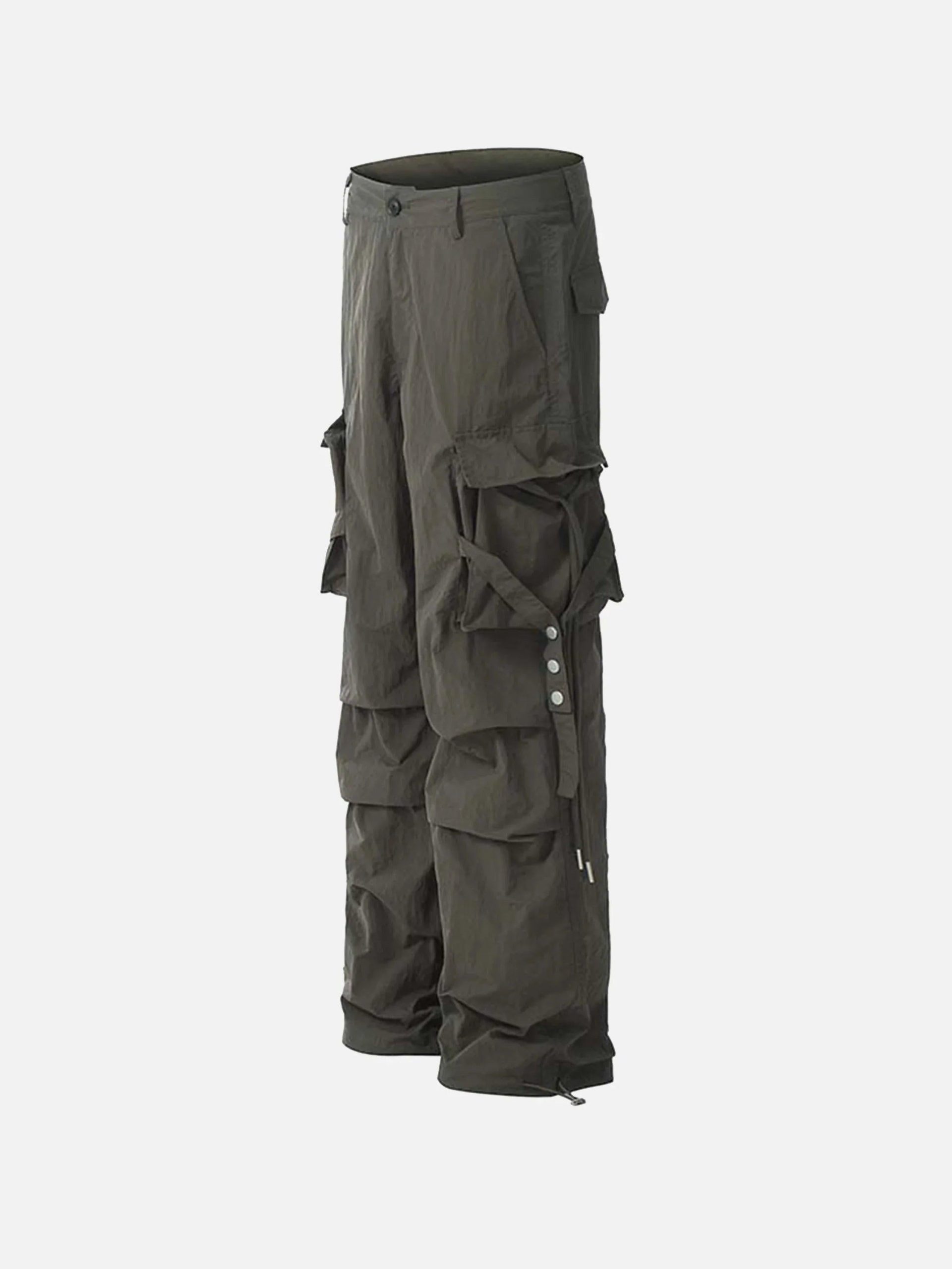 Concert Outfit Pleated Bandage Drawstring Cargo Pants Concert Outfit Pleated Bandage Drawstring Cargo Pants
