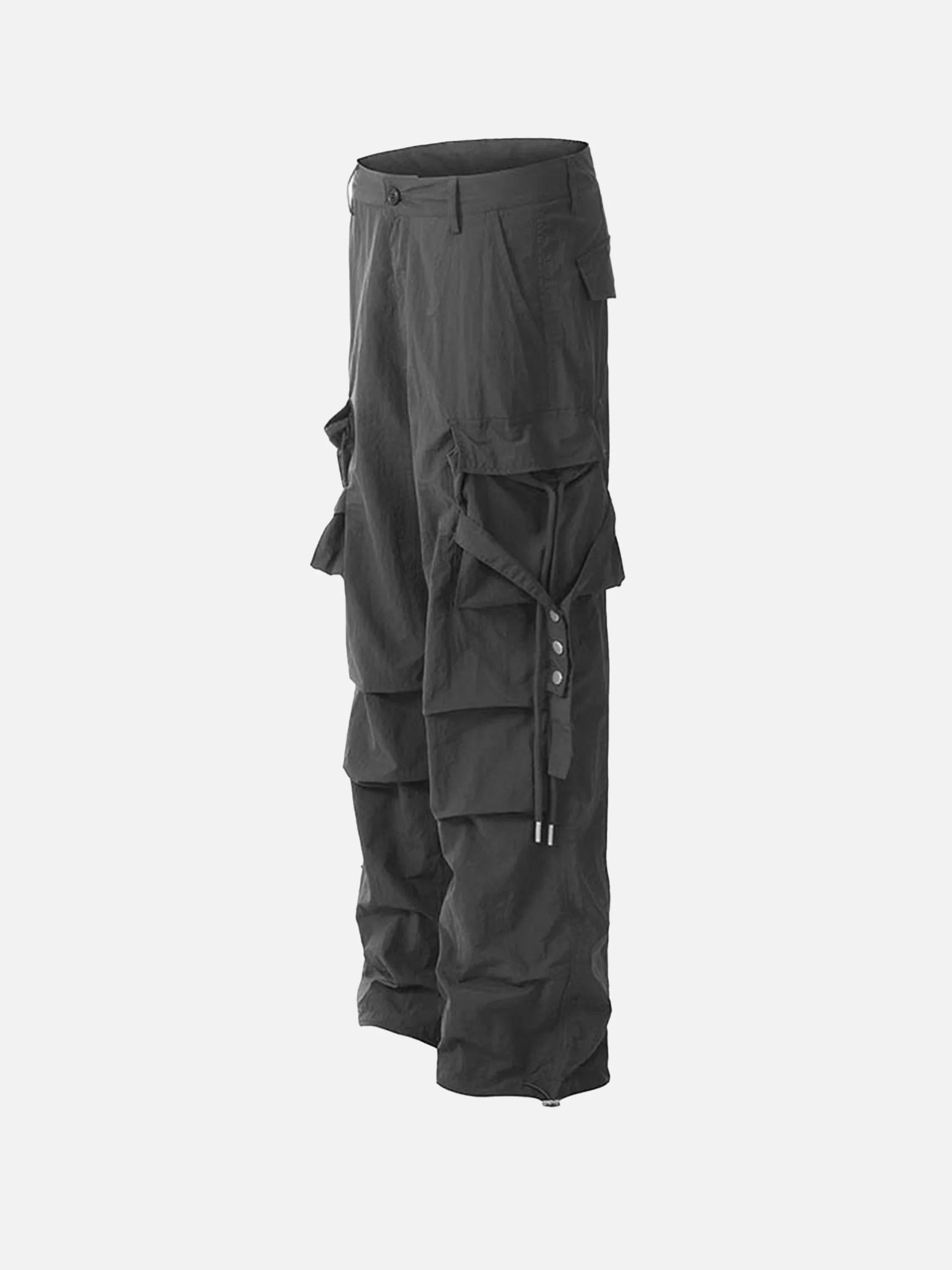 Concert Outfit Pleated Bandage Drawstring Cargo Pants Concert Outfit Pleated Bandage Drawstring Cargo Pants