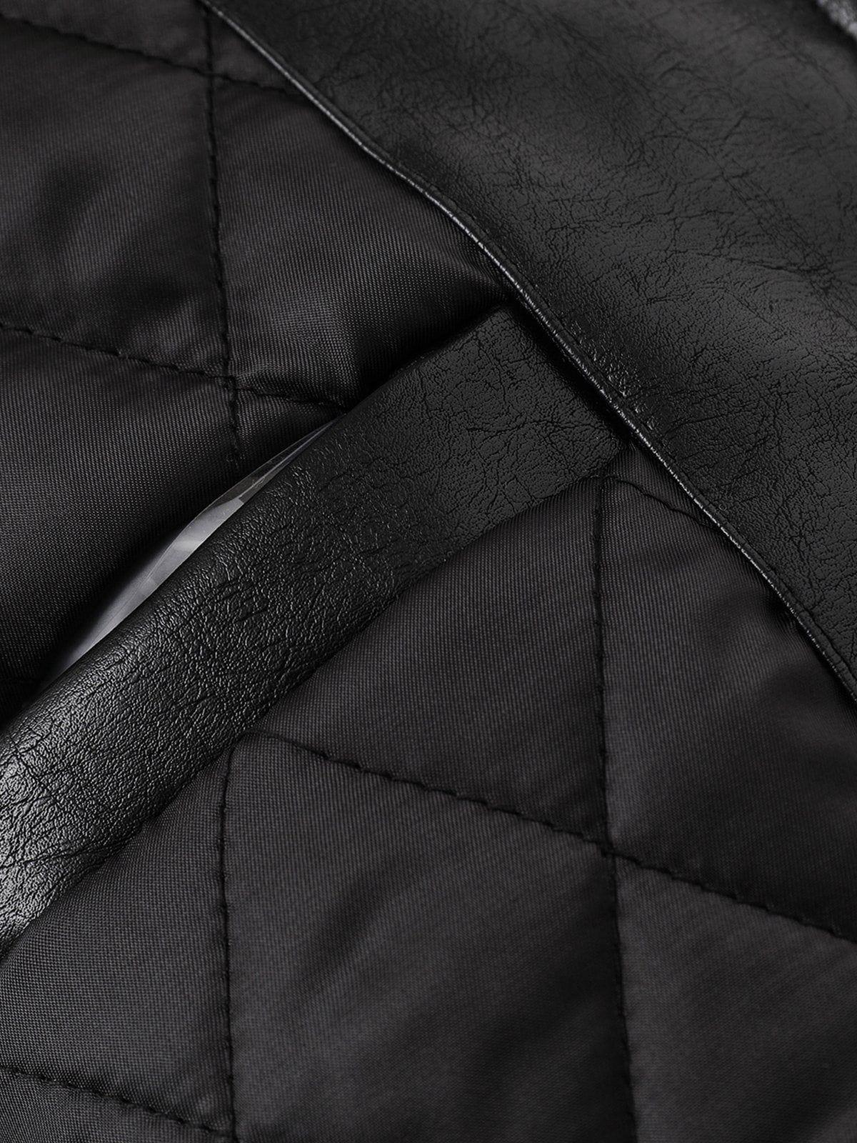 Concert Outfit Plush Collar Faux Leather Jacket Concert Outfit Plush Collar Faux Leather Jacket