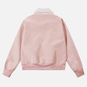 Concert Outfit Plush Collar Suede Faux Leather Jacket