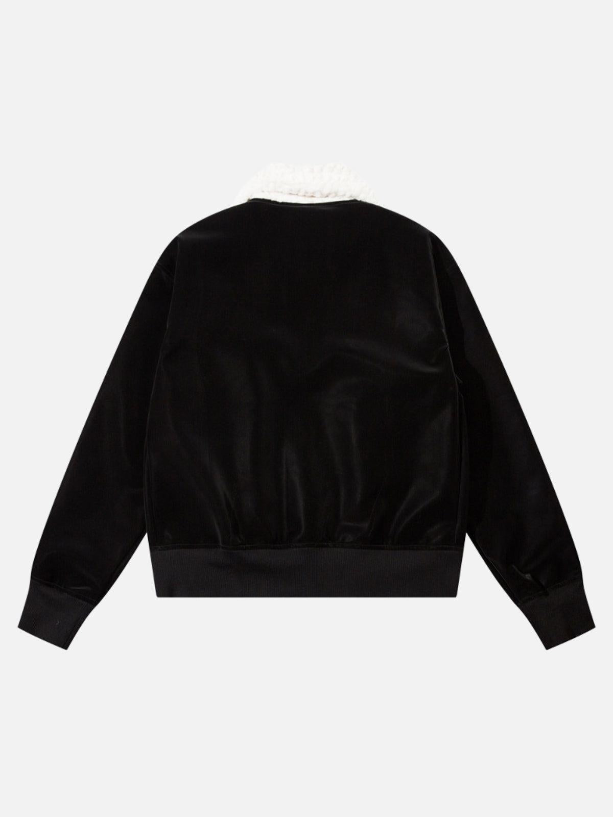 Concert Outfit Plush Collar Suede Faux Leather Jacket Concert Outfit Plush Collar Suede Faux Leather Jacket