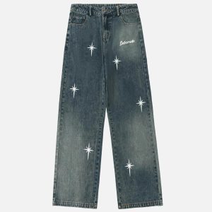 Concert Outfit Polaris Print Washed Straight Jeans
