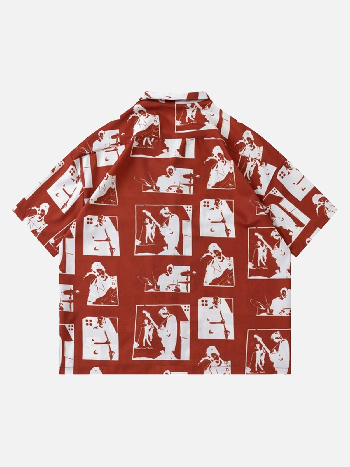 Concert Outfit Portrait Pattern Short-Sleeved Shirt Concert Outfit Portrait Pattern Short-Sleeved Shirt