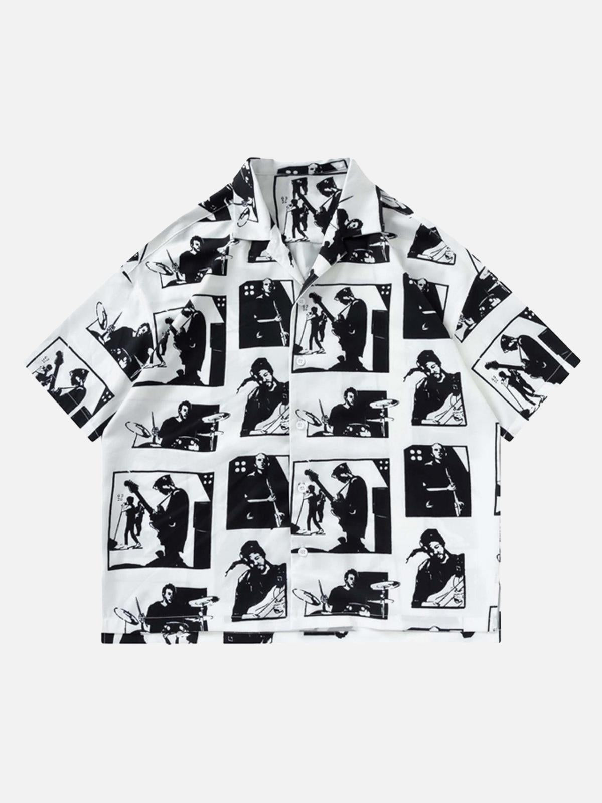 Concert Outfit Portrait Pattern Short-Sleeved Shirt Concert Outfit Portrait Pattern Short-Sleeved Shirt