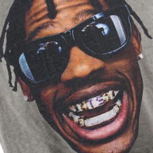 Concert Outfit Portrait Print Crew Neck T-Shirt