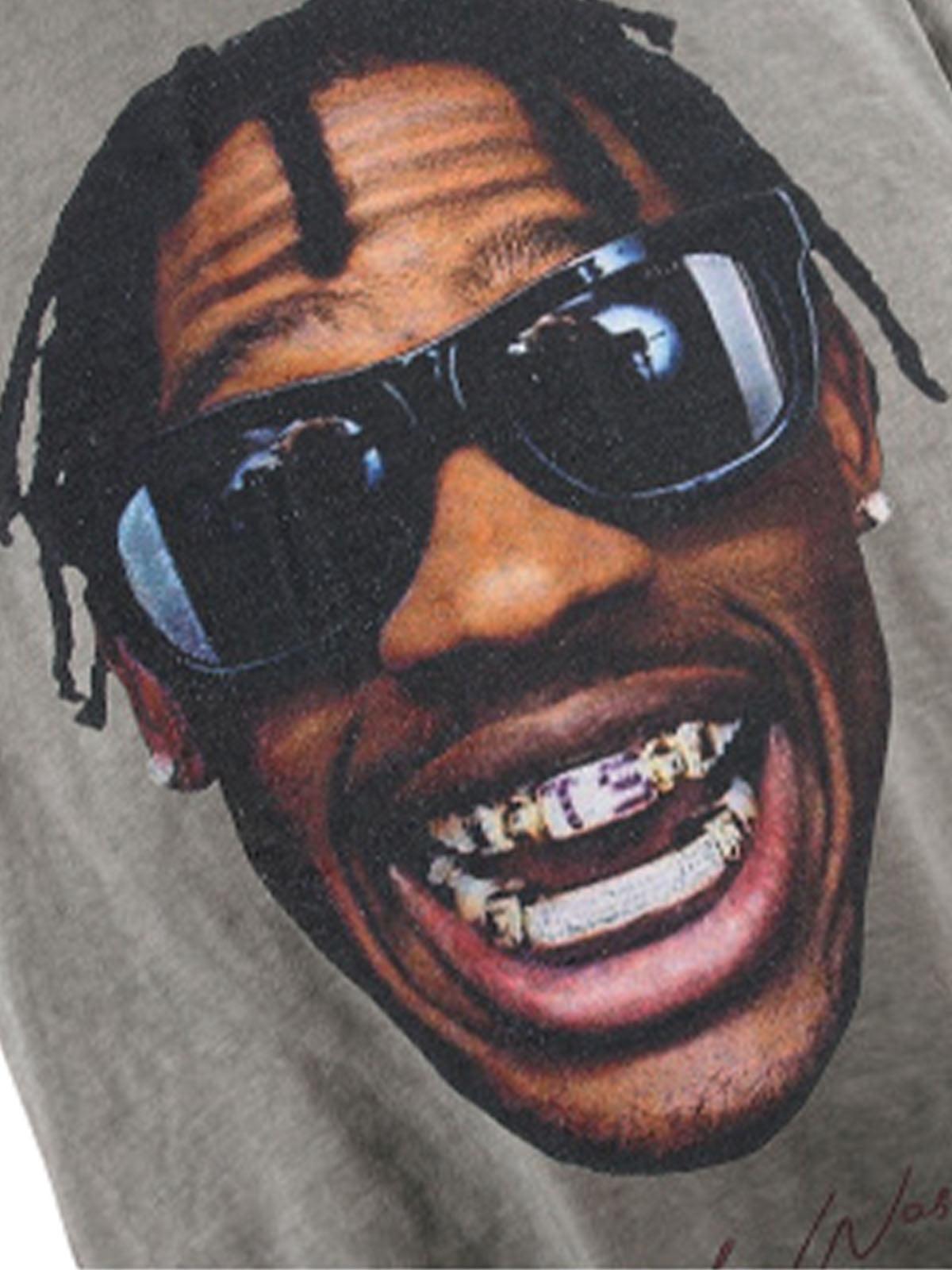 Concert Outfit Portrait Print Crew Neck T-Shirt Concert Outfit Portrait Print Crew Neck T-Shirt