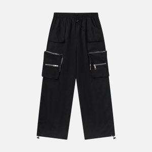 Concert Outfit Printed Drawstring Multi-Pocket Cargo Pants