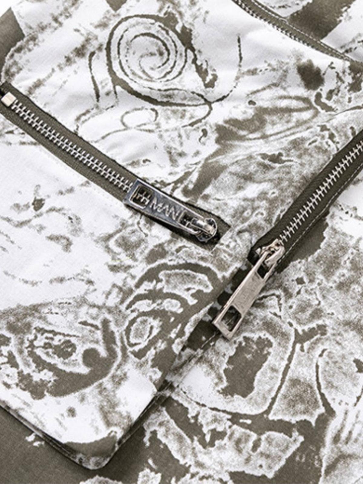 Concert Outfit Printed Drawstring Multi-Pocket Cargo Pants Concert Outfit Printed Drawstring Multi-Pocket Cargo Pants