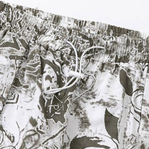 Concert Outfit Printed Drawstring Multi-Pocket Cargo Pants