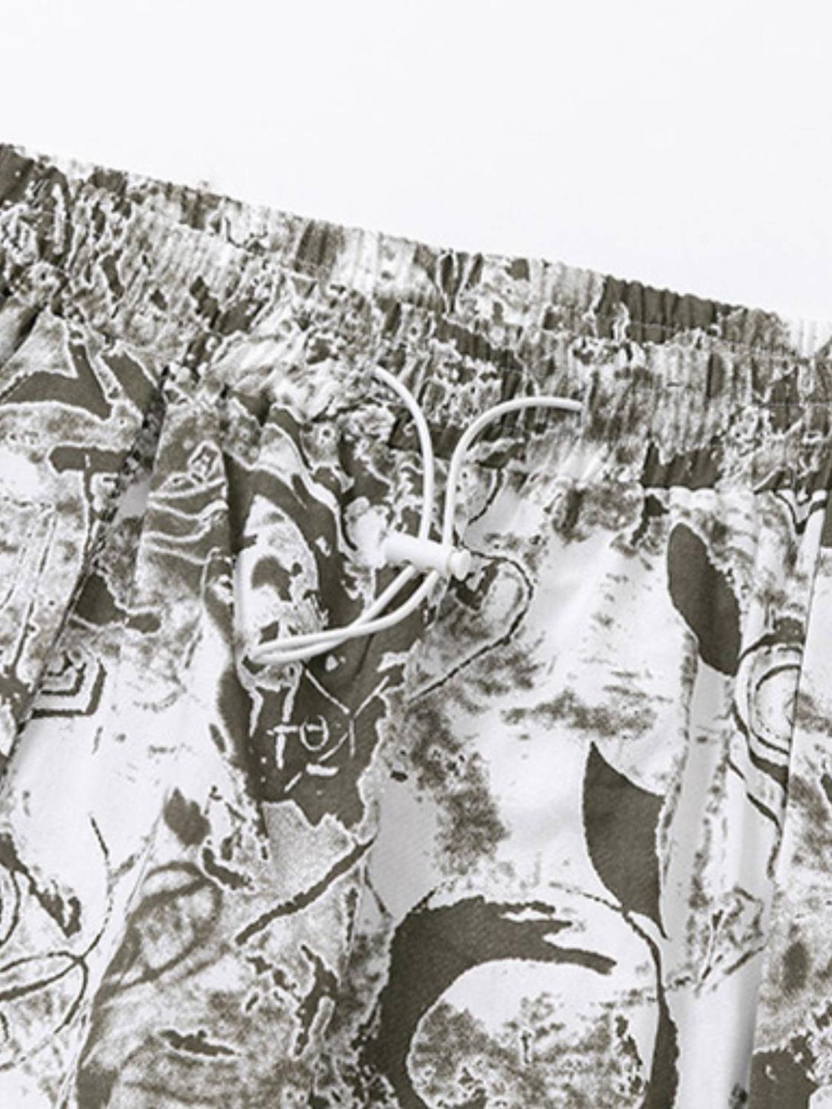 Concert Outfit Printed Drawstring Multi-Pocket Cargo Pants Concert Outfit Printed Drawstring Multi-Pocket Cargo Pants