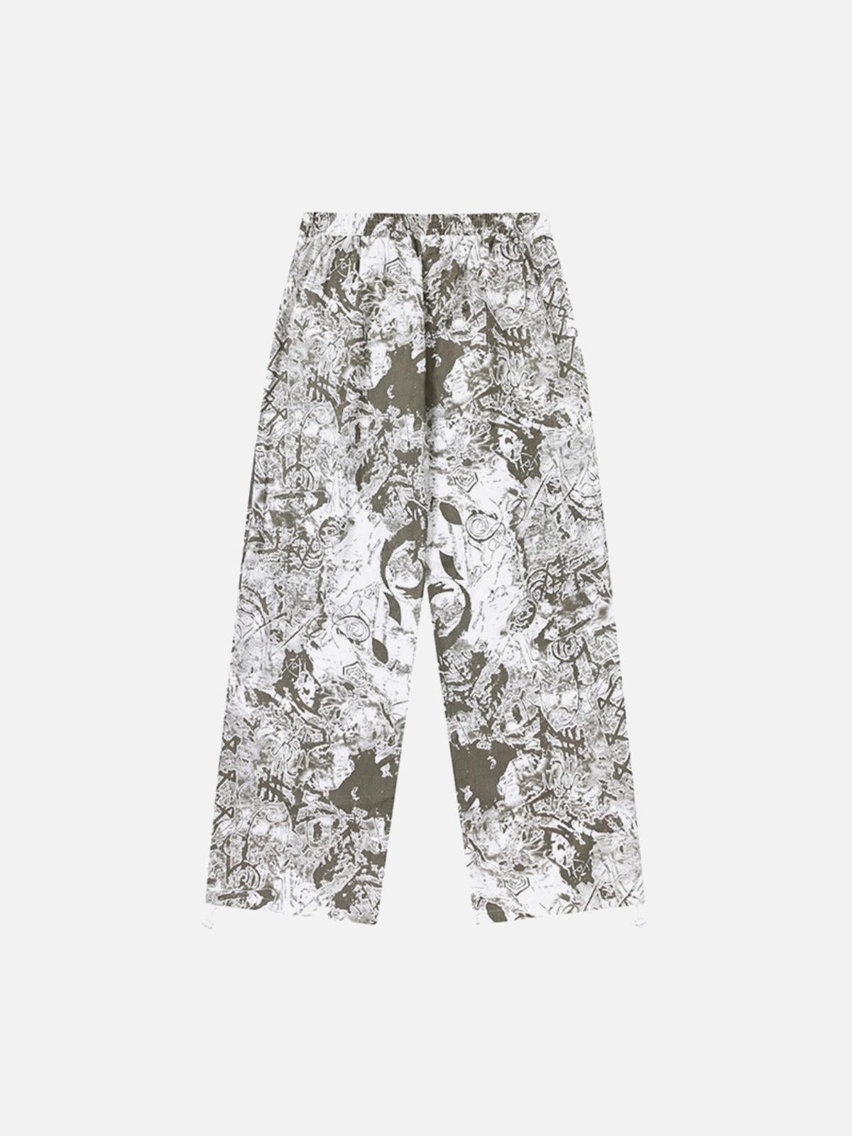 Concert Outfit Printed Drawstring Multi-Pocket Cargo Pants Concert Outfit Printed Drawstring Multi-Pocket Cargo Pants