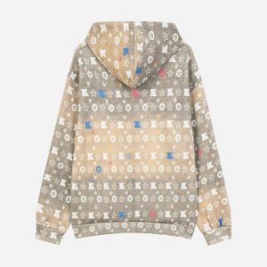 Concert Outfit Printing Gradient Zip-Up Hoodie