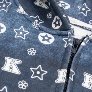 Concert Outfit Printing Gradient Zip-Up Hoodie