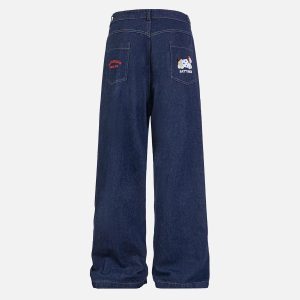 Concert Outfit Puppy Embroidered Jeans