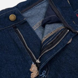 Concert Outfit Puppy Embroidered Jeans