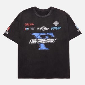 Concert Outfit Racing Afterimage Lettering T-Shirt