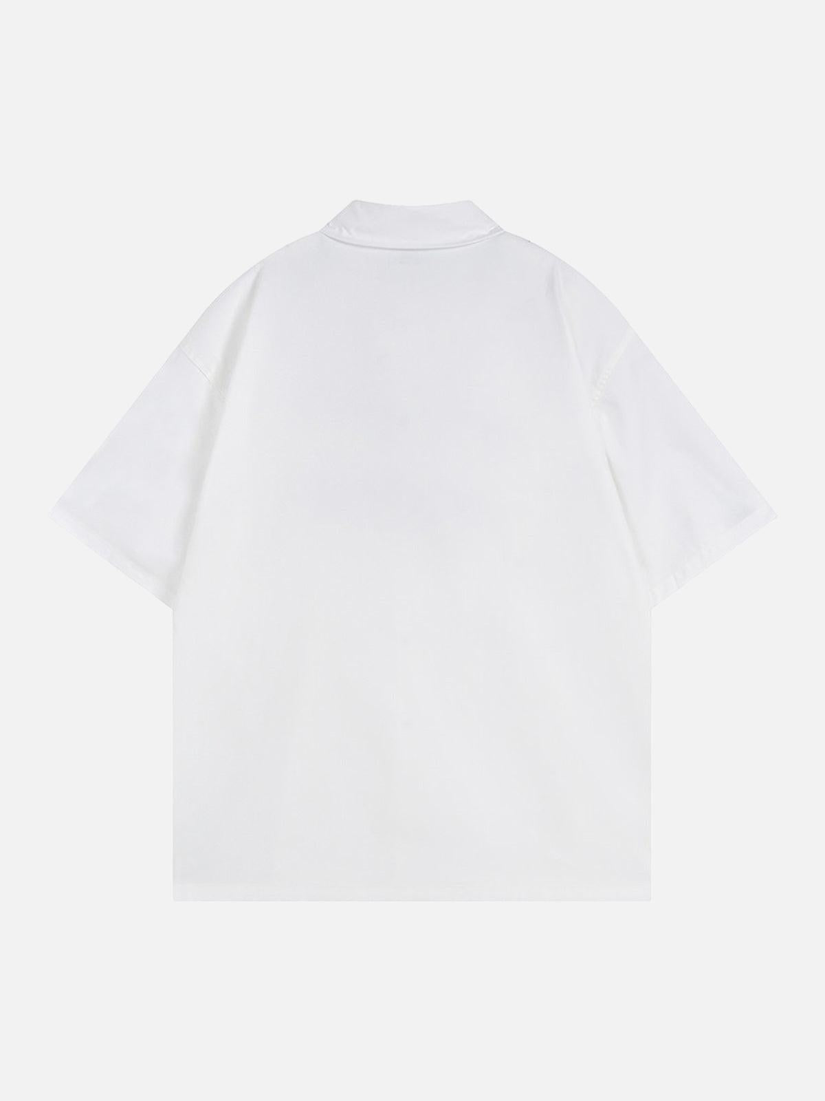 Concert Outfit Racing Style Oversized Short Sleeve Shirt Concert Outfit Racing Style Oversized Short Sleeve Shirt