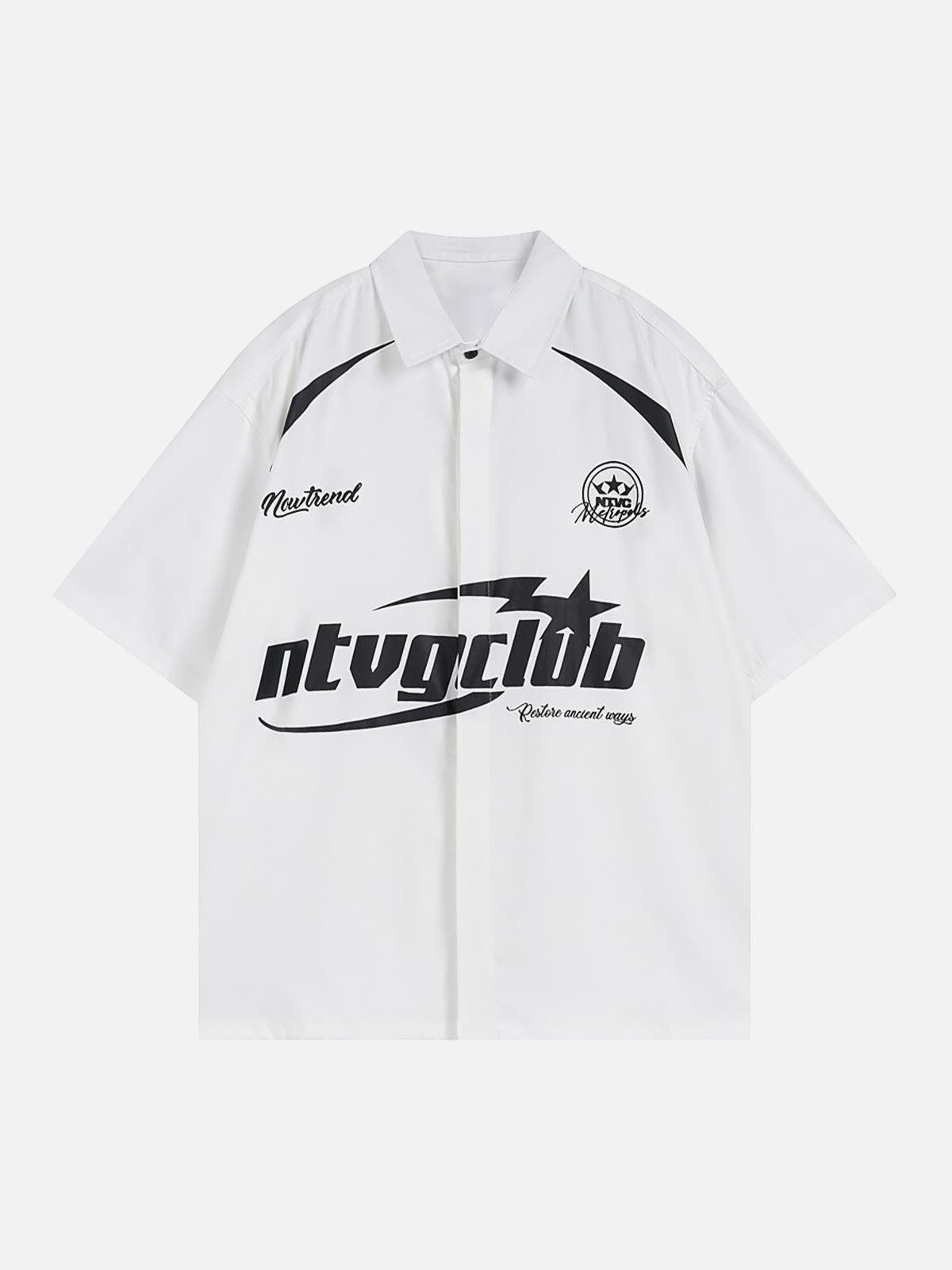 Concert Outfit Racing Style Oversized Short Sleeve Shirt Concert Outfit Racing Style Oversized Short Sleeve Shirt