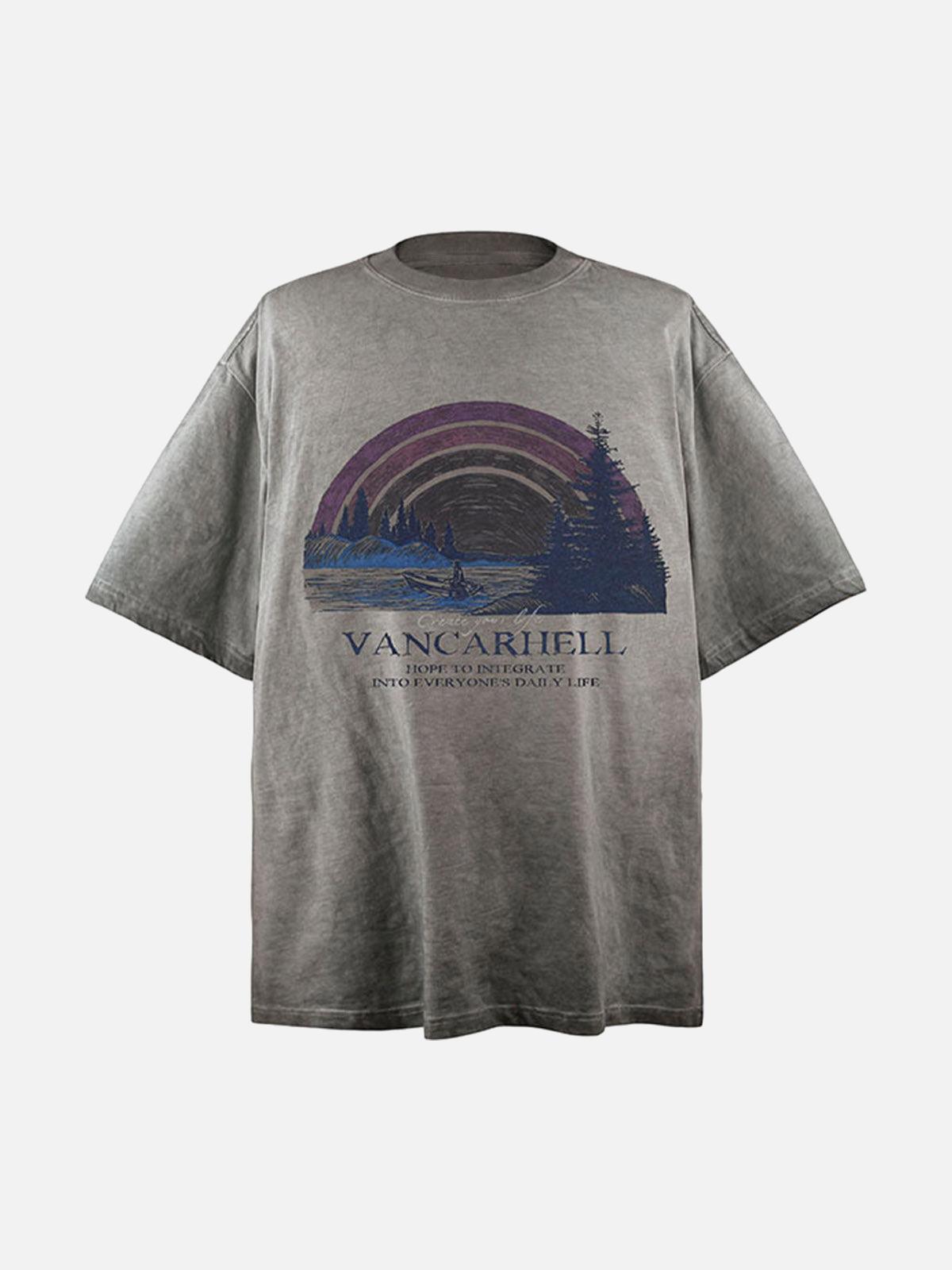 Concert Outfit Rainbow Print Crew Neck T-Shirt Concert Outfit Rainbow Print Crew Neck T-Shirt