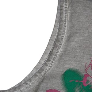 Concert Outfit Raw Edge Butterfly Print Vest