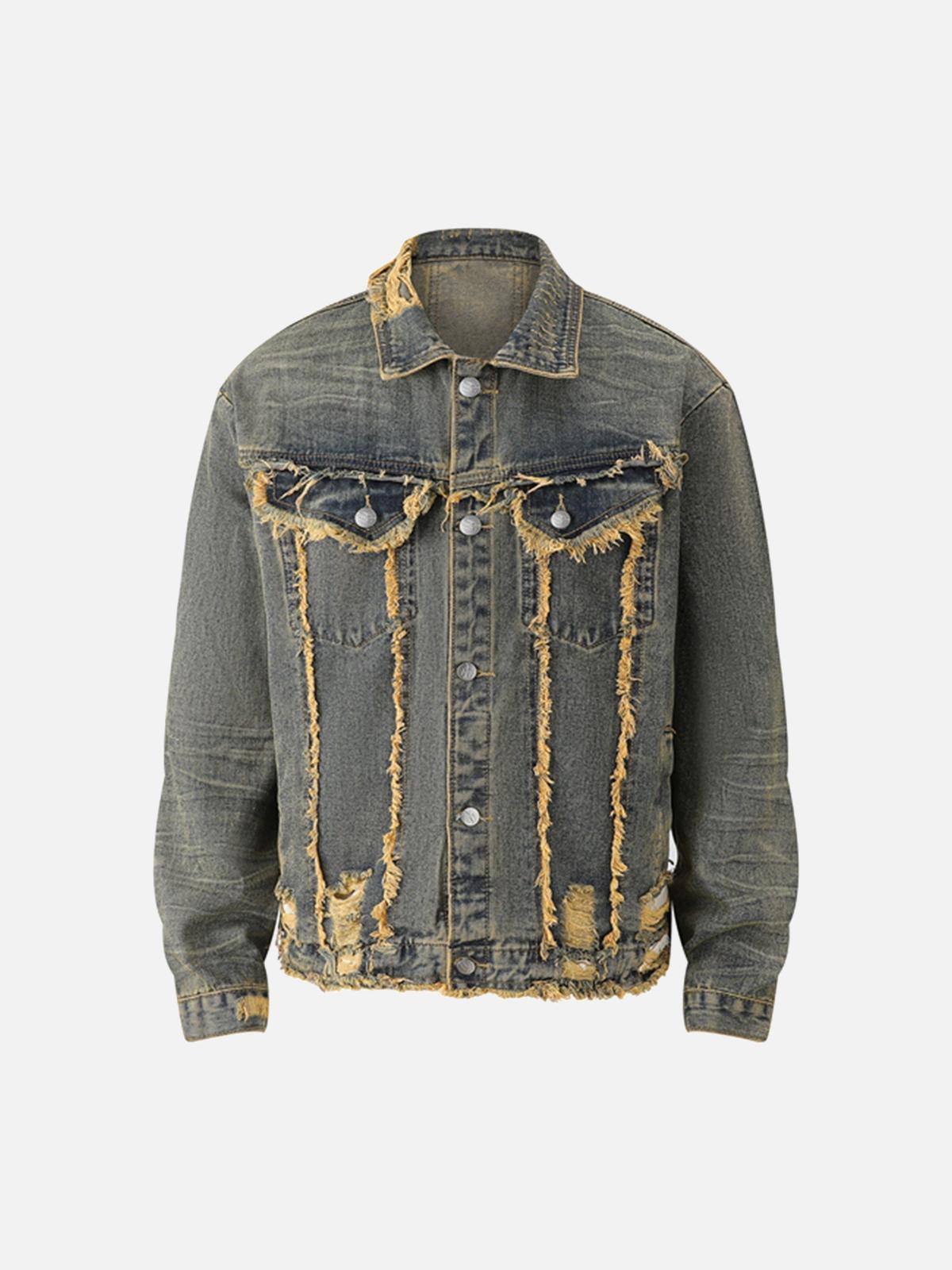 Concert Outfit Raw Edge Distressed Denim Jacket Concert Outfit Raw Edge Distressed Denim Jacket