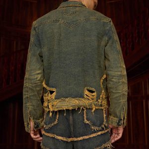 Concert Outfit Raw Edge Distressed Denim Jacket