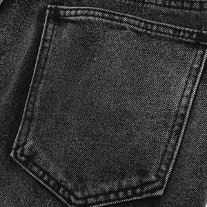 Concert Outfit Raw Edge Patch Straight Jeans