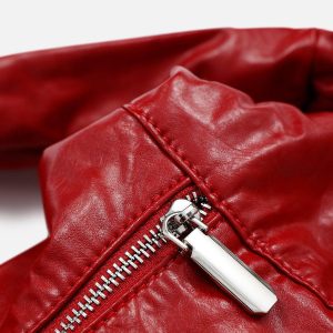 Concert Outfit Red Faux Leather Diagonal Bag