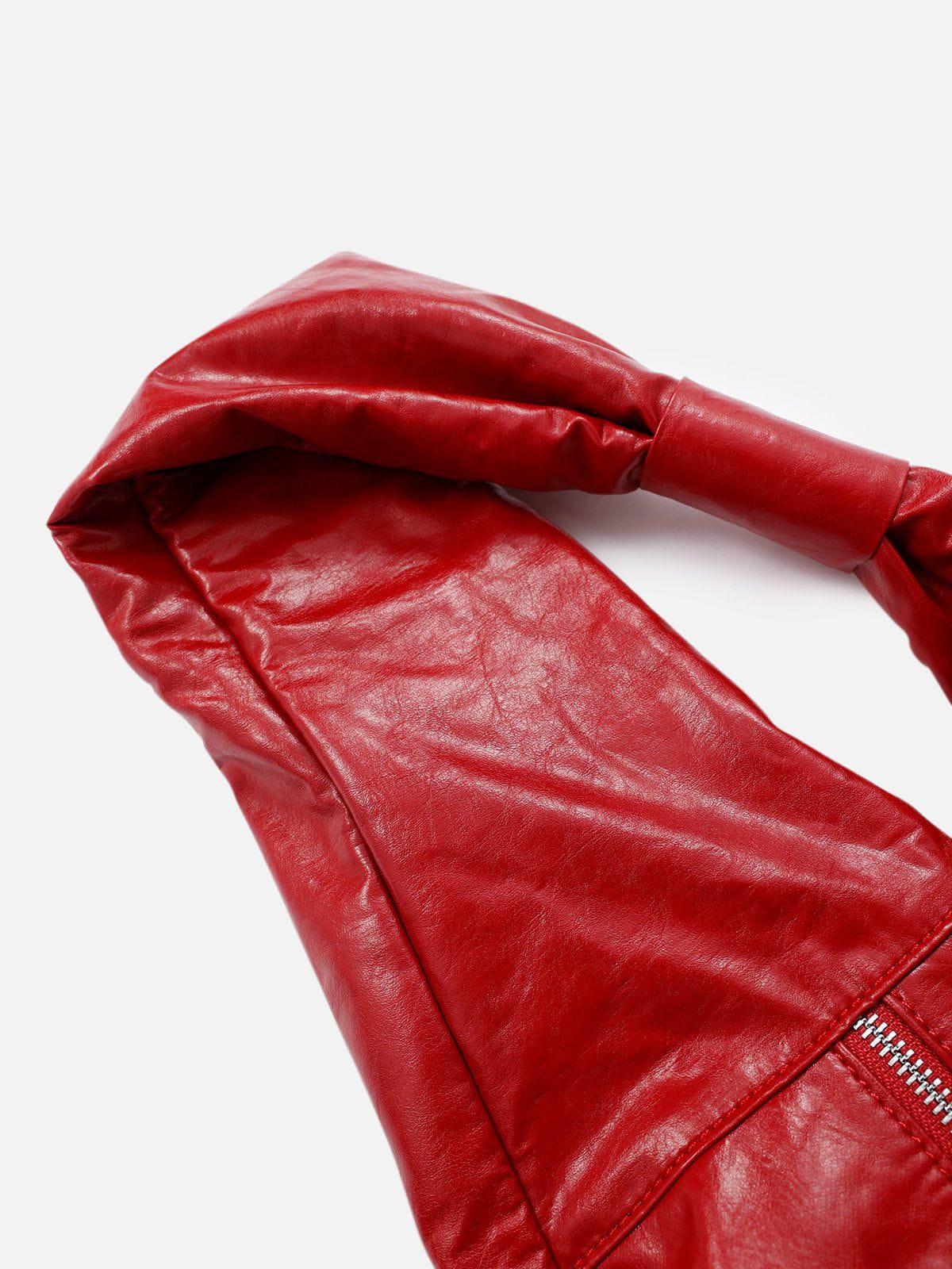 Concert Outfit Red Faux Leather Diagonal Bag Concert Outfit Red Faux Leather Diagonal Bag